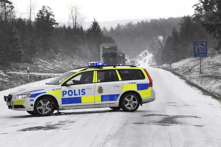 Polisövning på vinterväg slutade i tragedi – hunden Play påkörd