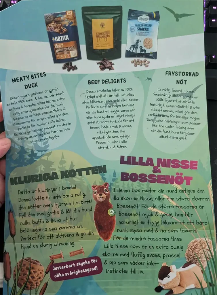 Greta och Zelda testar Tassboxen – en klar favorit
