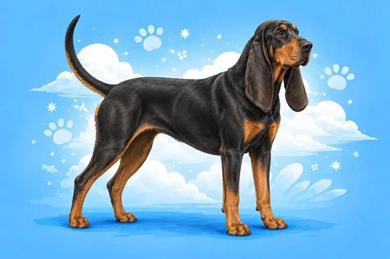 Allt om Black and Tan Coonhound: Egenskaper, ursprung, hälsa och skötsel