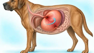 Magsäcksomvridning hos hund – symtom och akut hjälp