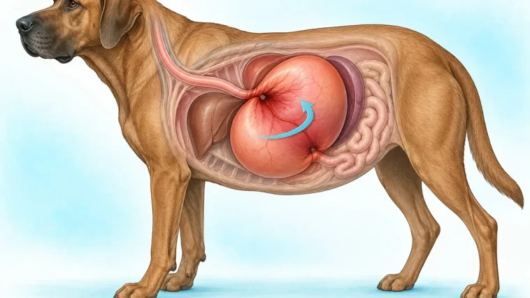 Magsäcksomvridning hos hund – symtom och akut hjälp