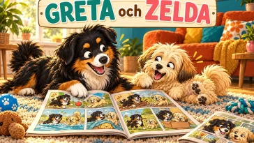 Hundnytts testpanel Zelda och Greta får egen seriestripp