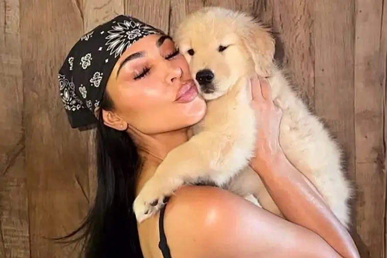 Kim Kardashian kritiserades – nu får barnen ännu en hundvalp